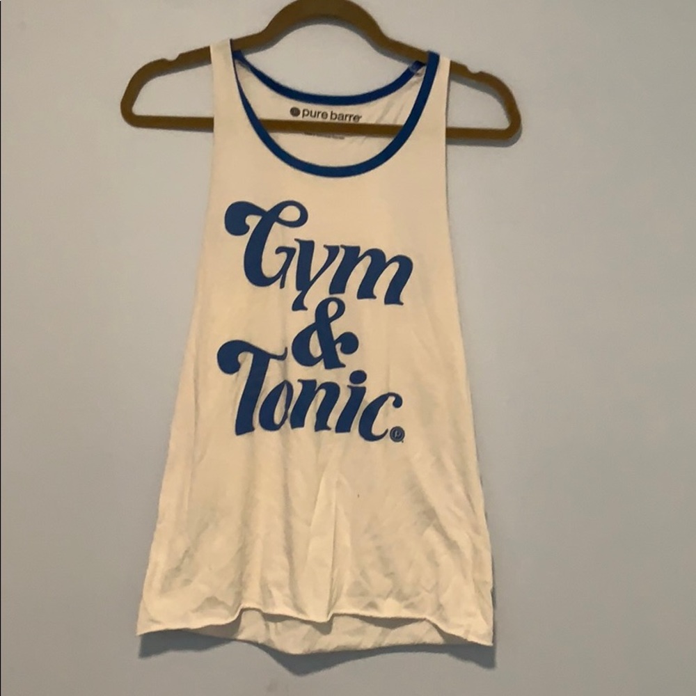 Well loved Pure Barre tank “Gym and Tonic”